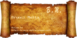 Bruncz Metta névjegykártya